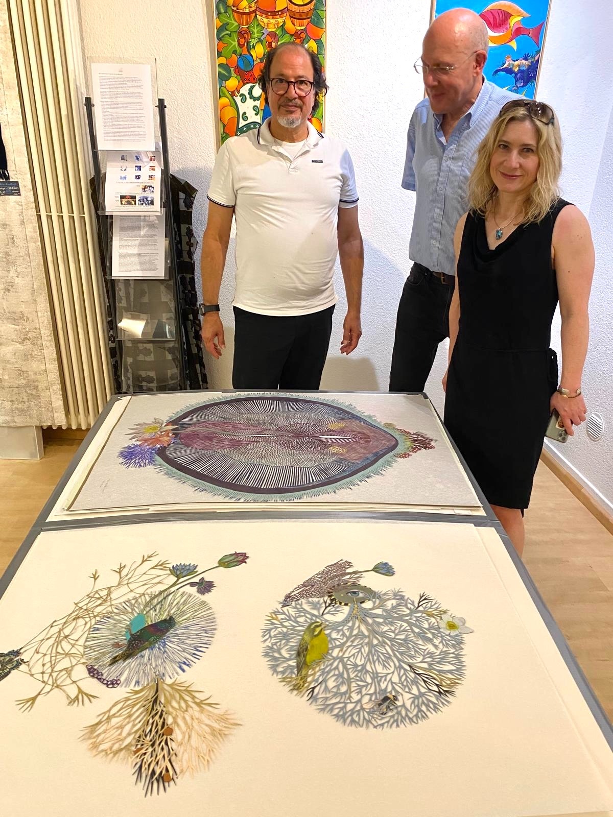 Anna Charaktinou with works presented at Arte-Wallhoff