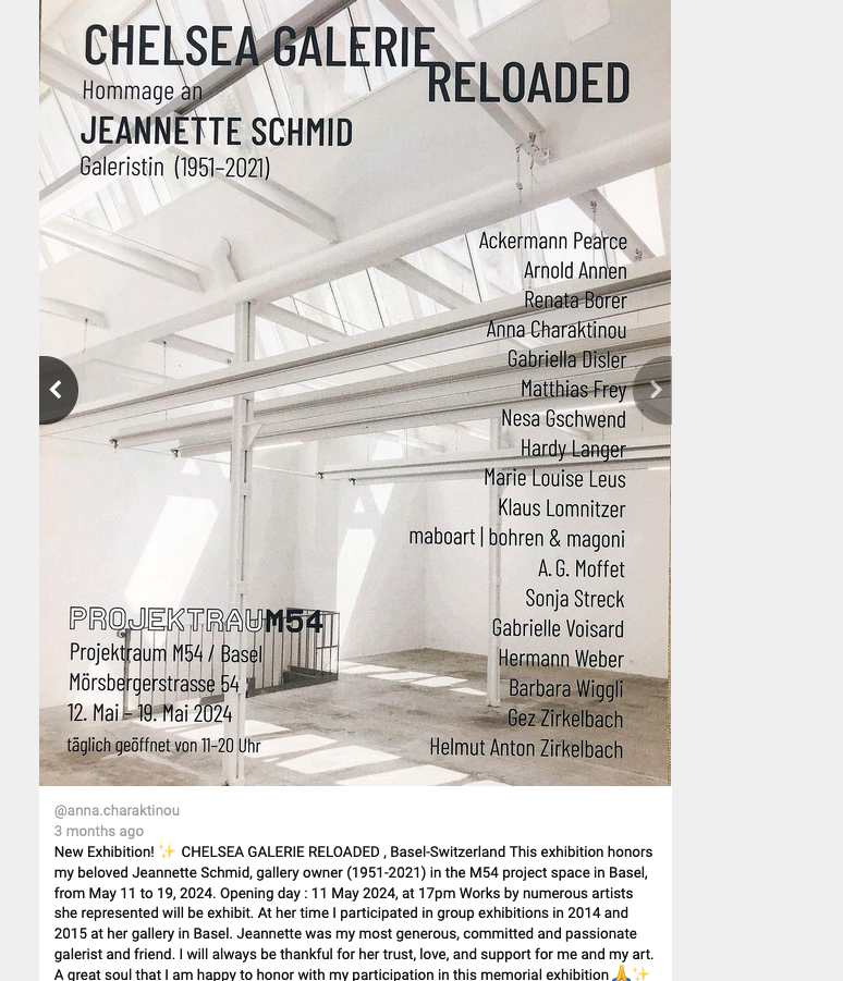 Reference for Chelsea Galerie Reloaded in Basel in 2024