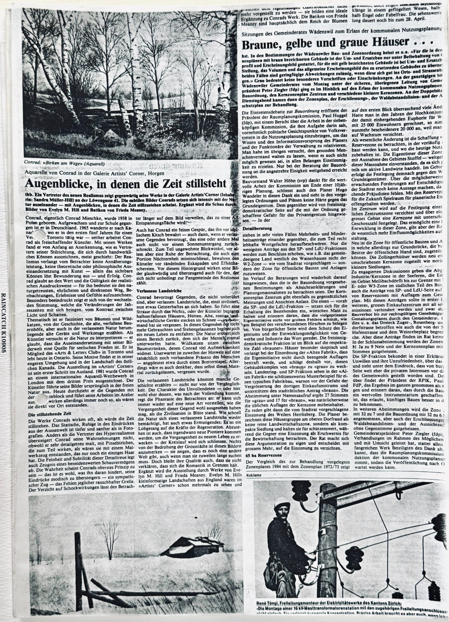 German-language press article about Conrad Mieschke