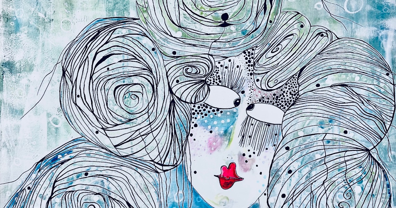 Blue portrait artwork by illuloulou